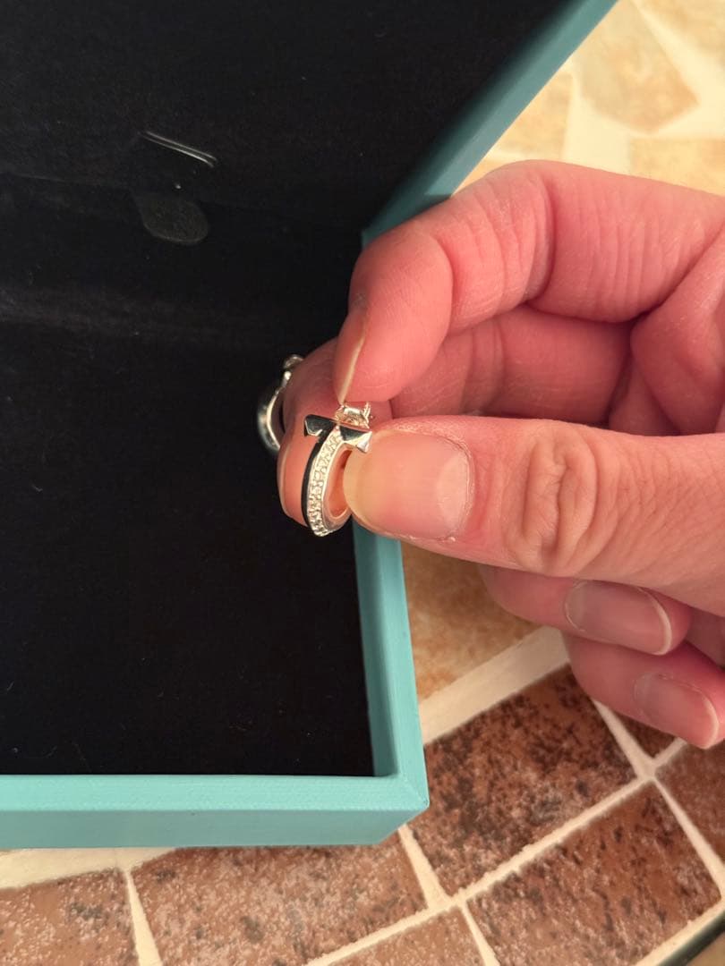 n_t1007さん専用 シルバー ストーン付き フープピアス