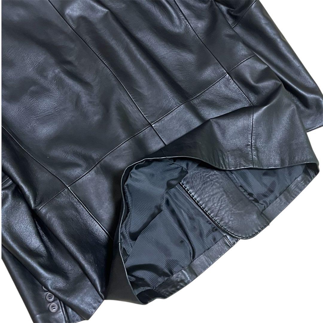 美品✨BALMAIN バルマン ラムレザー テーラードジャケット ブラック XL