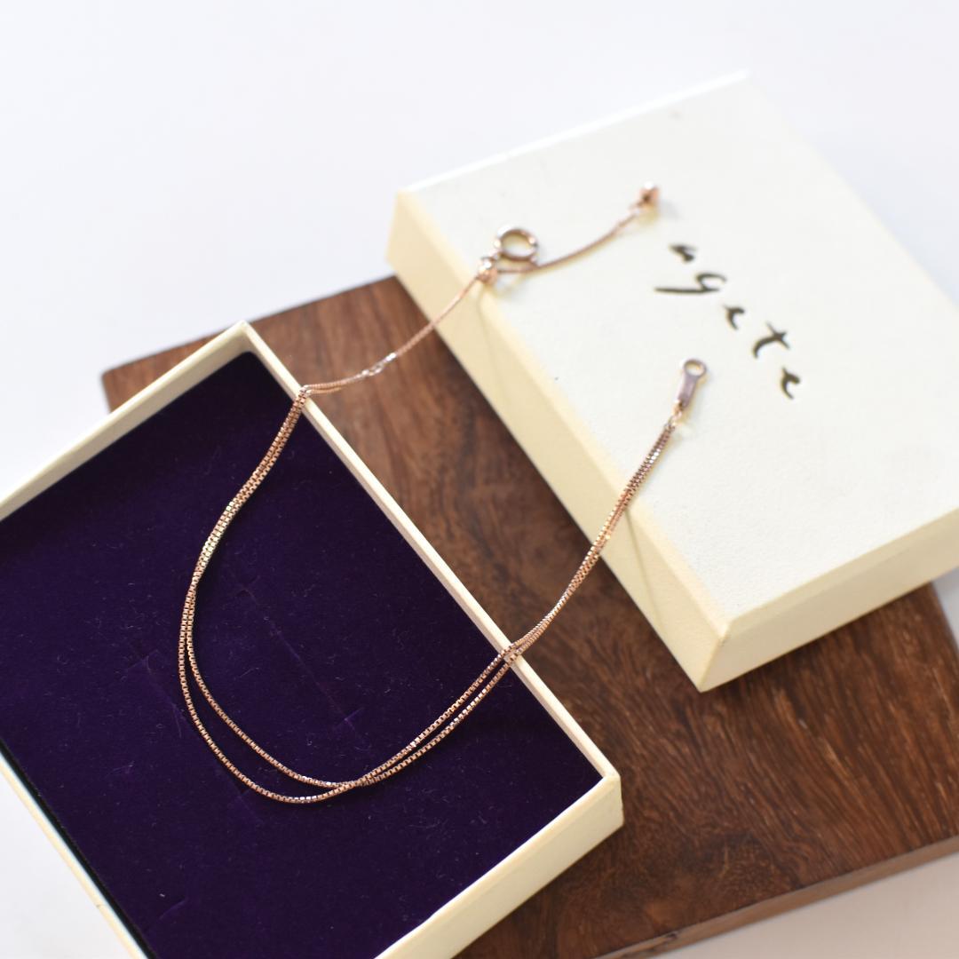 ◇agete◇アガット　アンクレット　Ｋ10　2連　ベネチアンチェーン