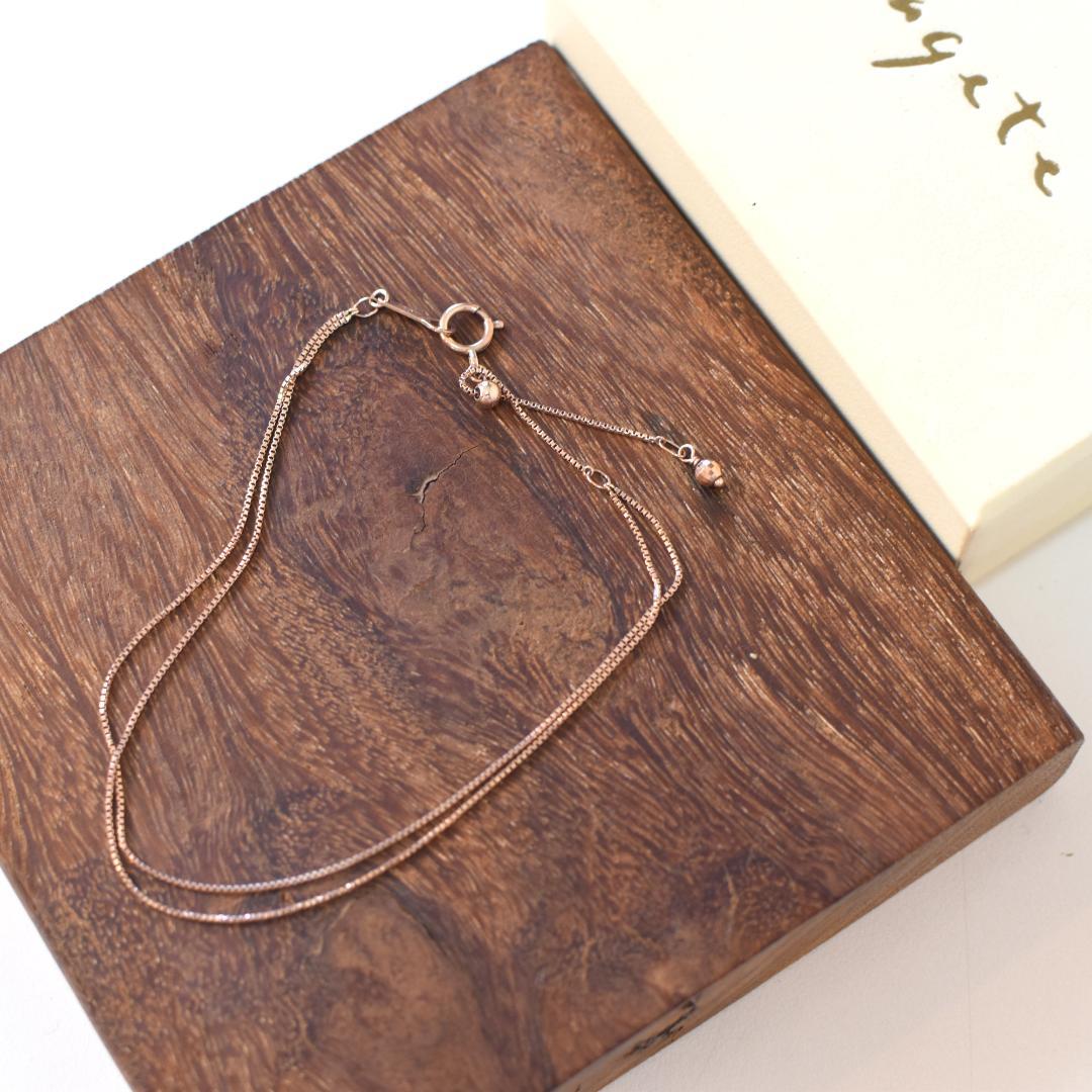 ◇agete◇アガット　アンクレット　Ｋ10　2連　ベネチアンチェーン