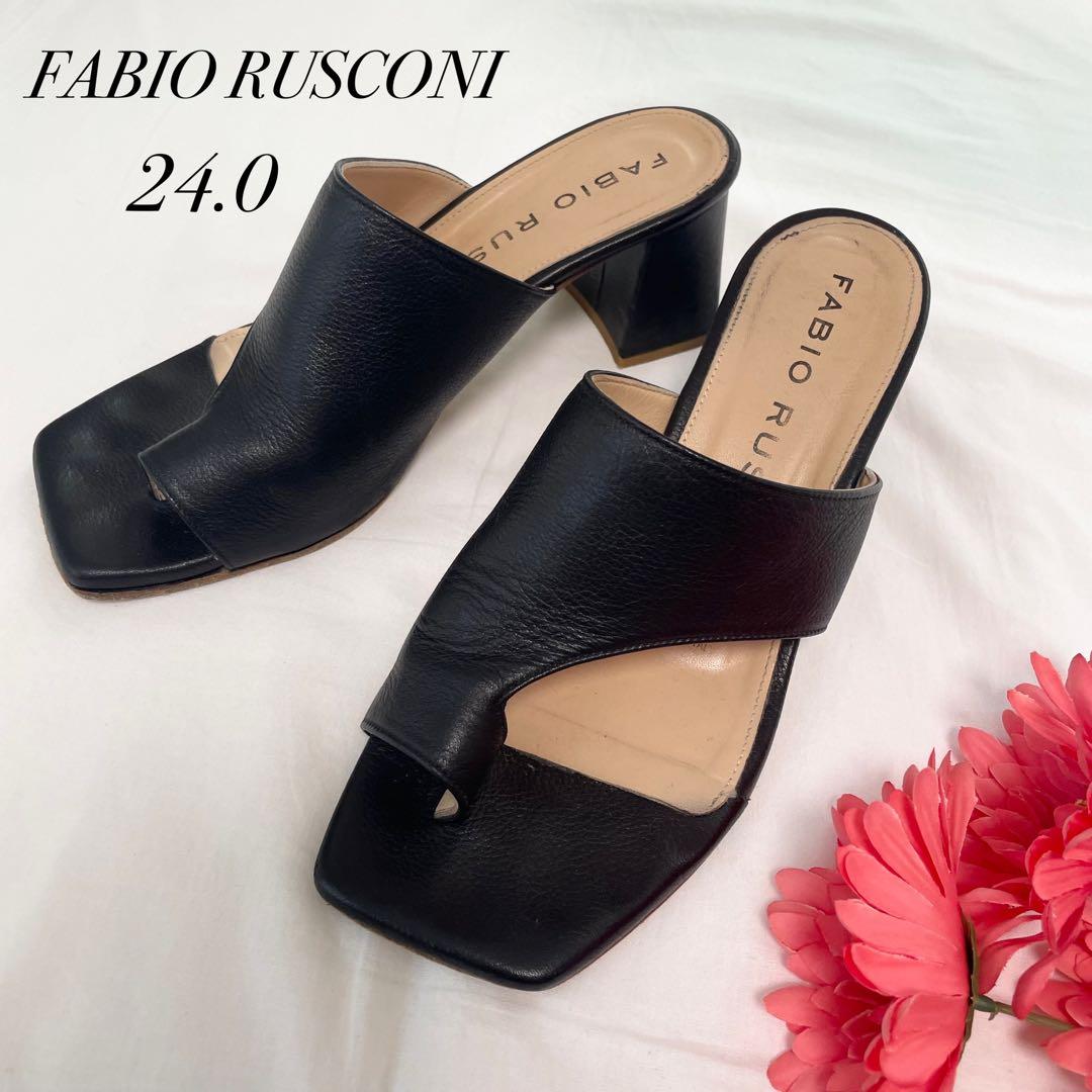 定価3万 FABIO RUSCONI チャンキーヒールスクエアトゥサンダル 24