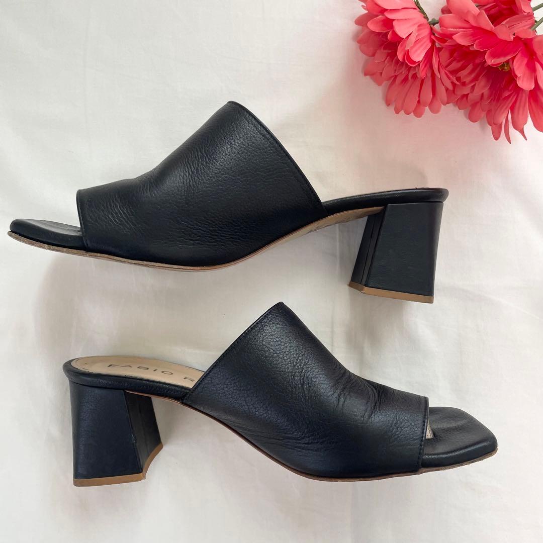 定価3万 FABIO RUSCONI チャンキーヒールスクエアトゥサンダル 24