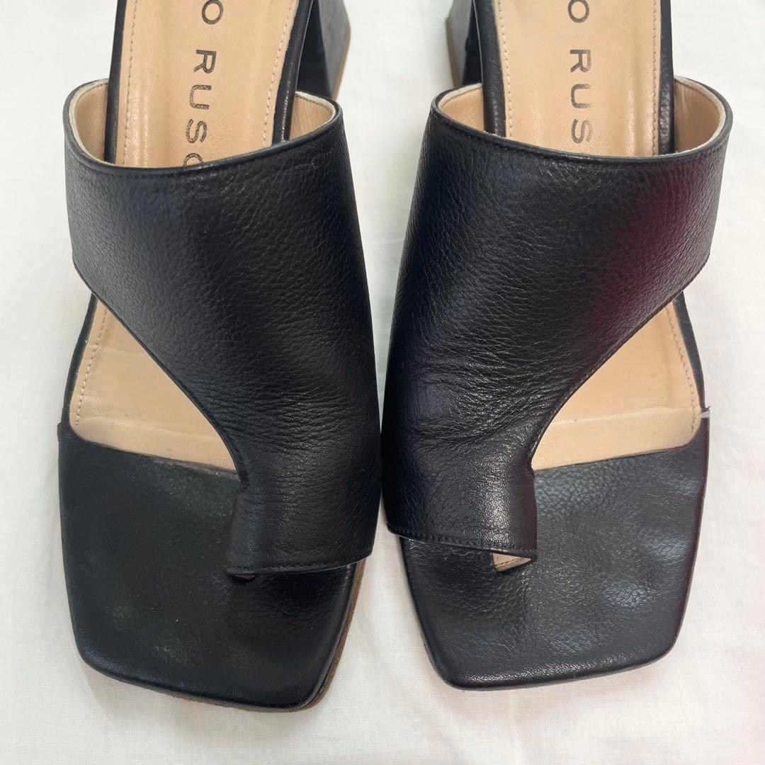 定価3万 FABIO RUSCONI チャンキーヒールスクエアトゥサンダル 24