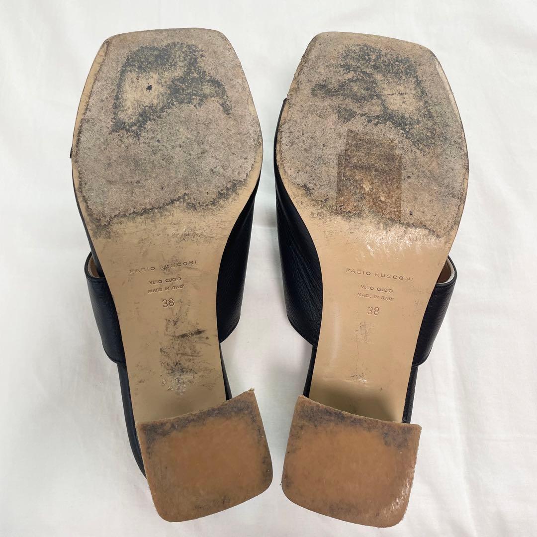 定価3万 FABIO RUSCONI チャンキーヒールスクエアトゥサンダル 24