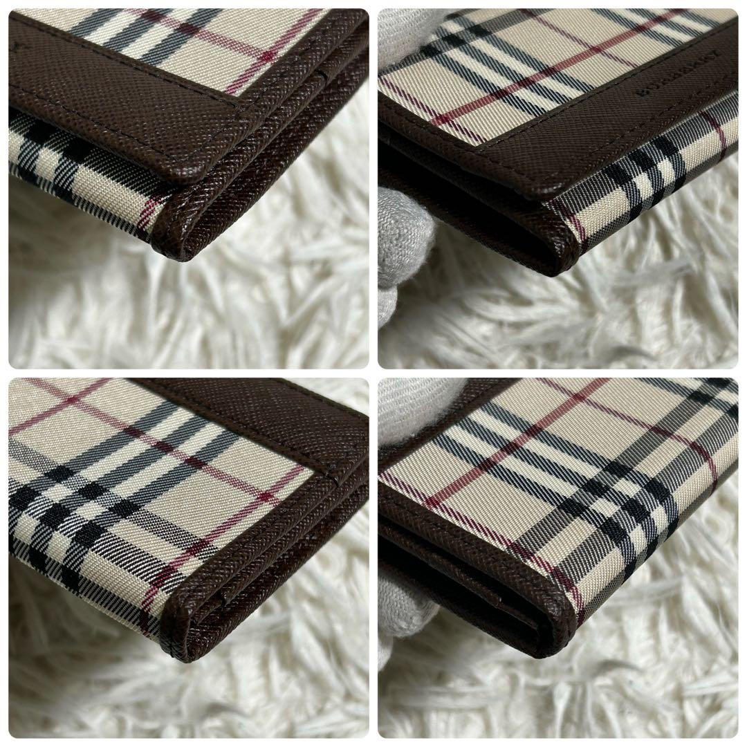 未使用✨　バーバリー　名刺入れ　パスケース　ノバチェック　キャンバス　ブラウン