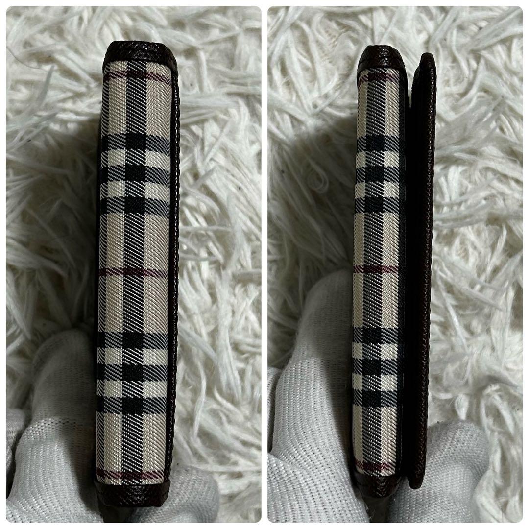 未使用✨　バーバリー　名刺入れ　パスケース　ノバチェック　キャンバス　ブラウン