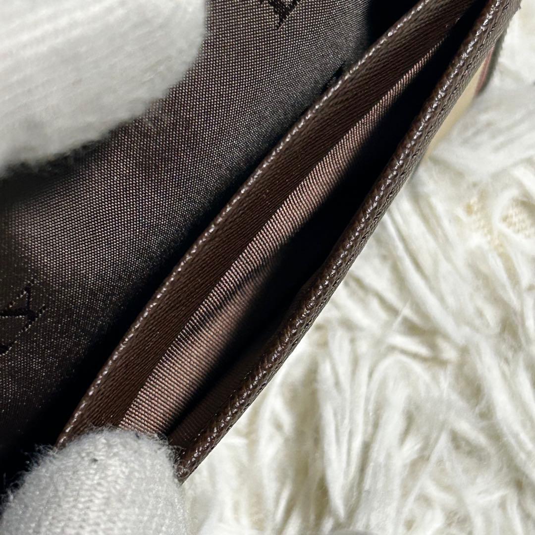 未使用✨　バーバリー　名刺入れ　パスケース　ノバチェック　キャンバス　ブラウン