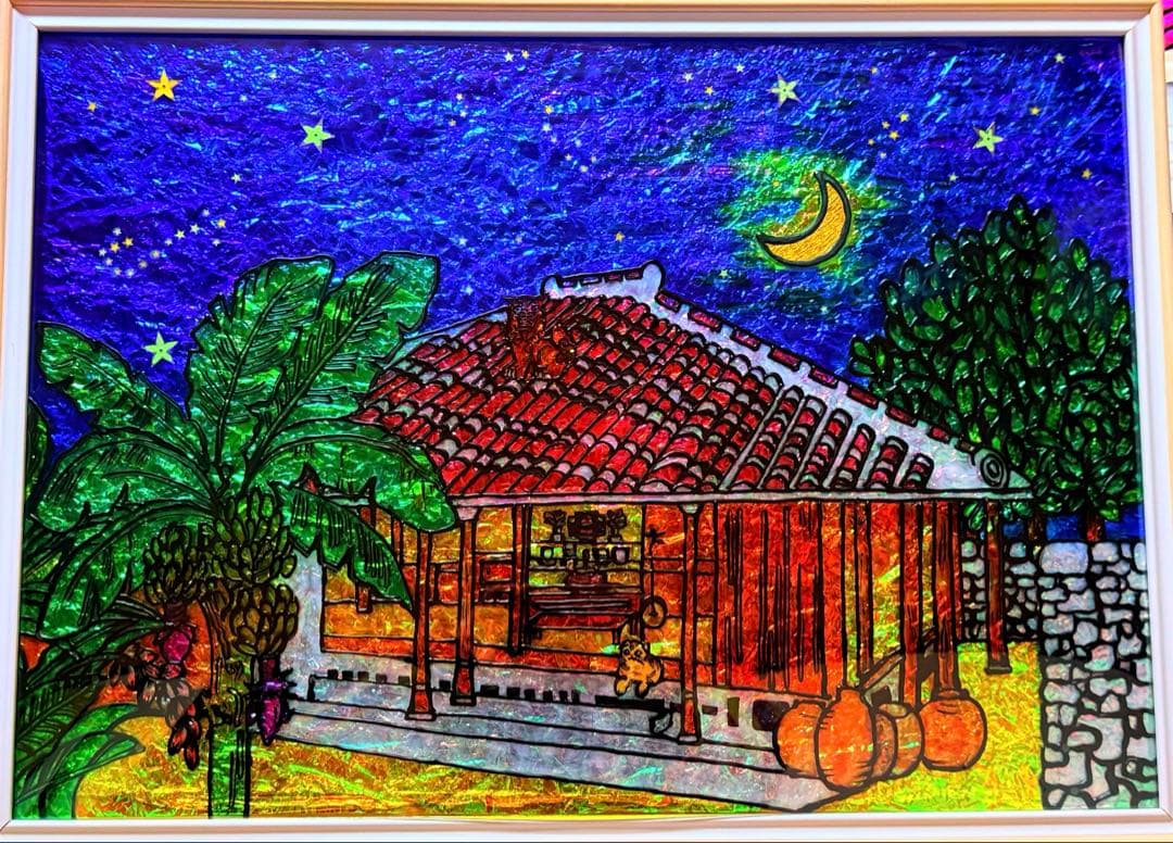 ナッツ様ご確認中ステンドグラスガラス絵の具開運絵画手書きイラスト