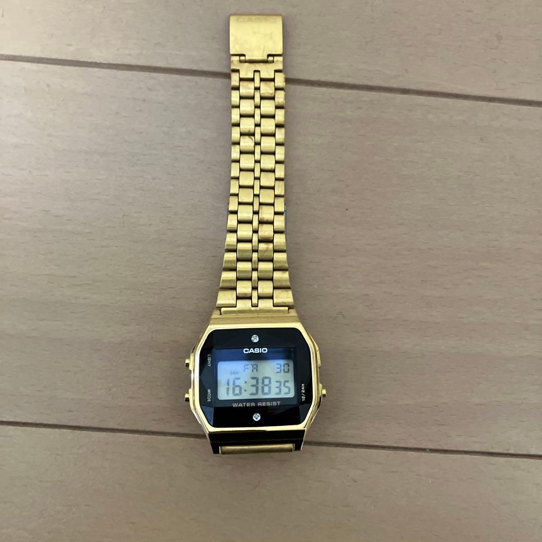 ★美品★ CASIO A159WGED-1 チプカシ＆天然ダイヤモンド