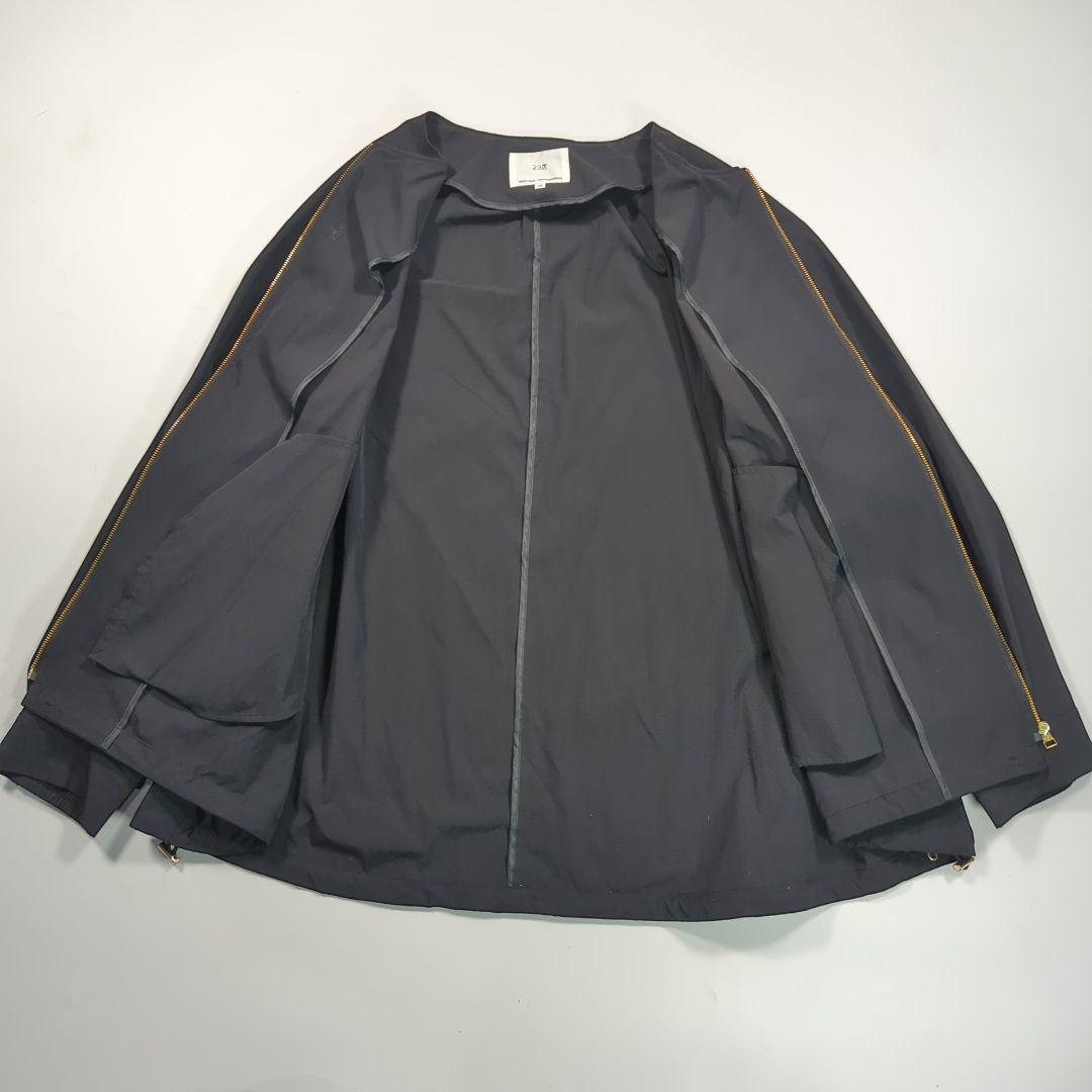 23区 23SS ４６ ナイロンジャケット　ストレッチ ノーカラー ブルゾン　黒