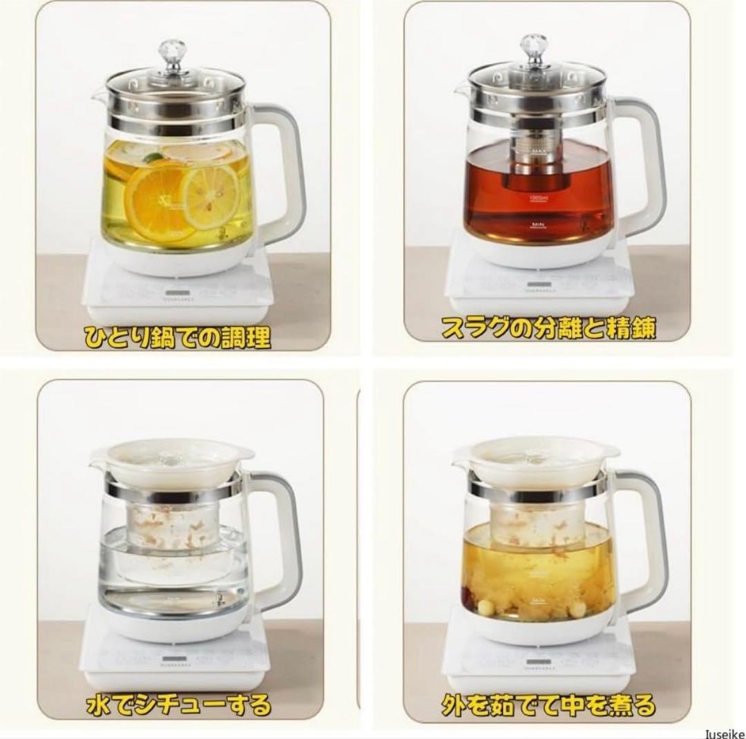 luseike 電気ケトル 800W 高耐熱ガラス