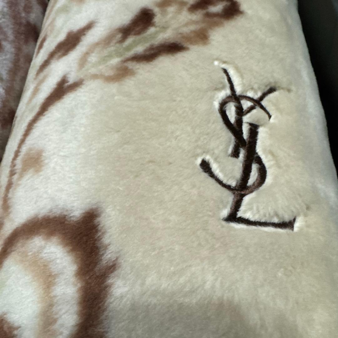 YSL 花柄刺繍 フリース毛布 2点セット