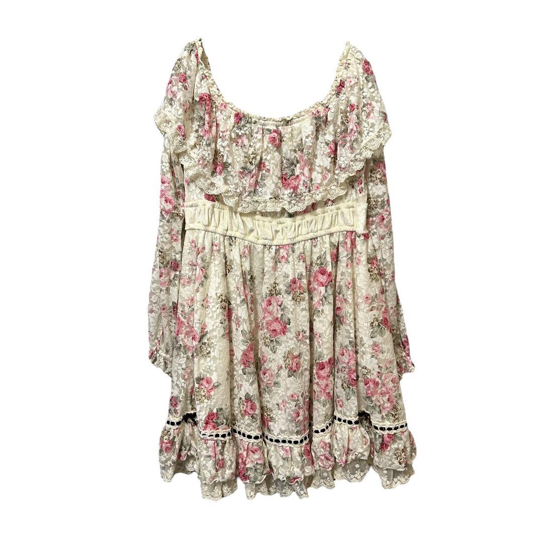 LIZ LISA リズリサ 花柄レースワンピース オフショルダー