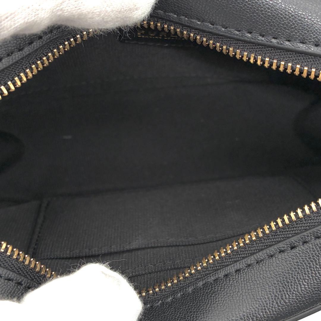 未使用保管品 フルラ ボディバッグ レザー ロゴ 斜め掛け レディース ブラック