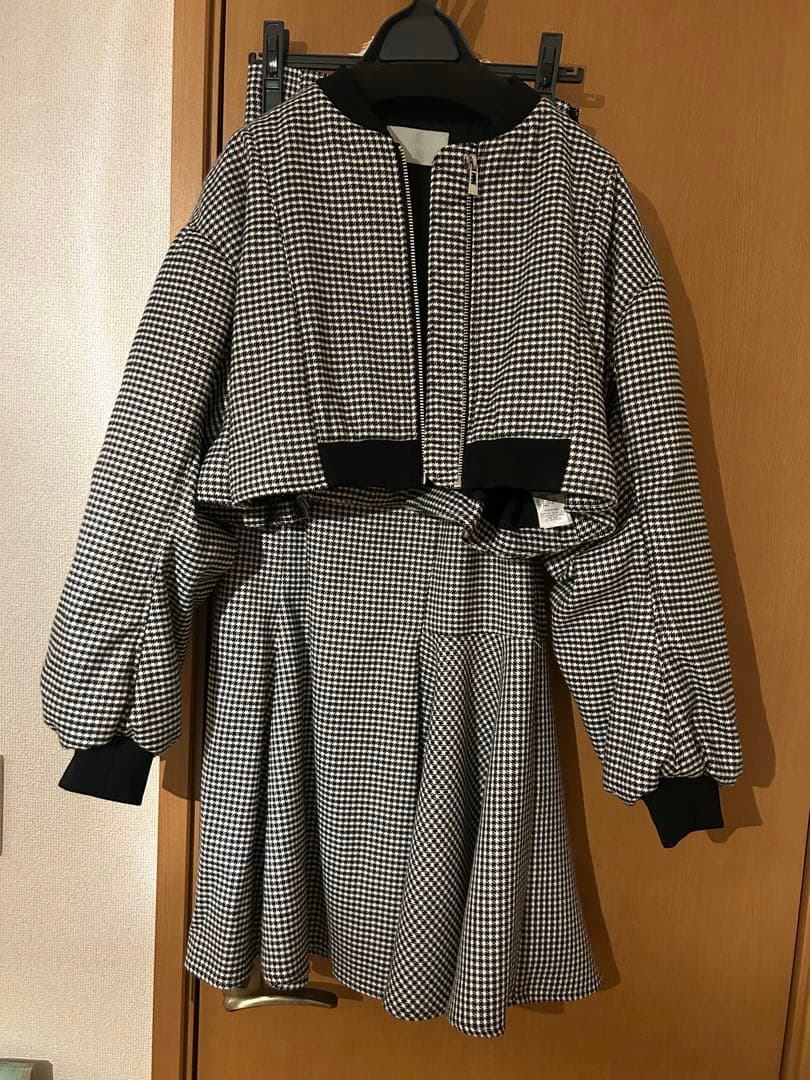 CELFORD 千鳥柄 中綿ショートブルゾンマーメイドスカート セット