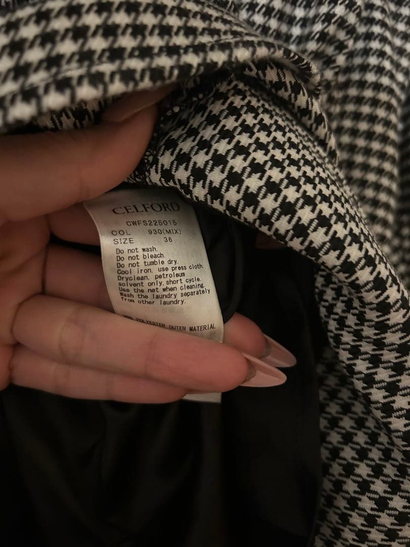 CELFORD 千鳥柄 中綿ショートブルゾンマーメイドスカート セット