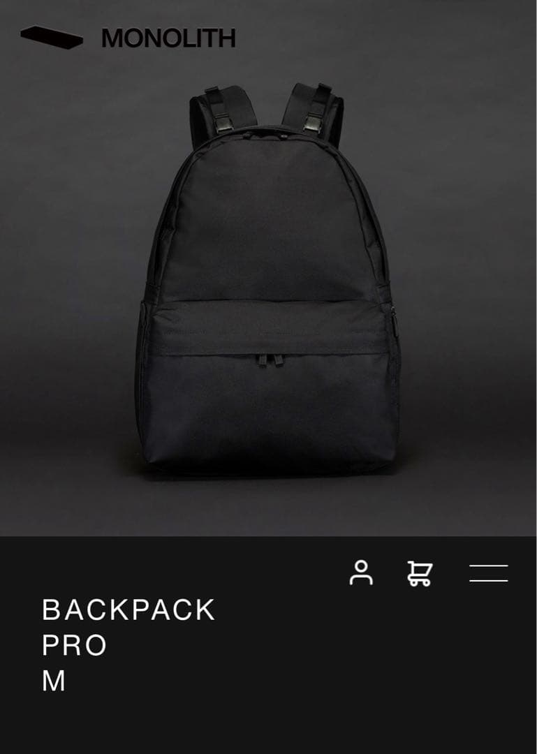 新品/未使用)MONOLITH BACKPACK PRO M ブラック