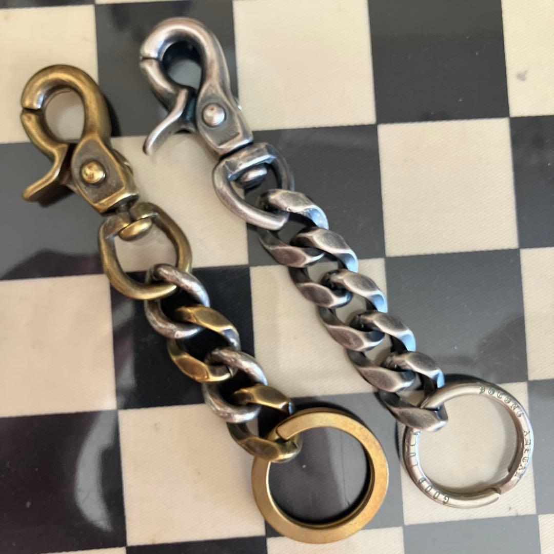 ブラス製　シルバー925メッキ　キーチェーン　新品未使用！二重キーリング付き