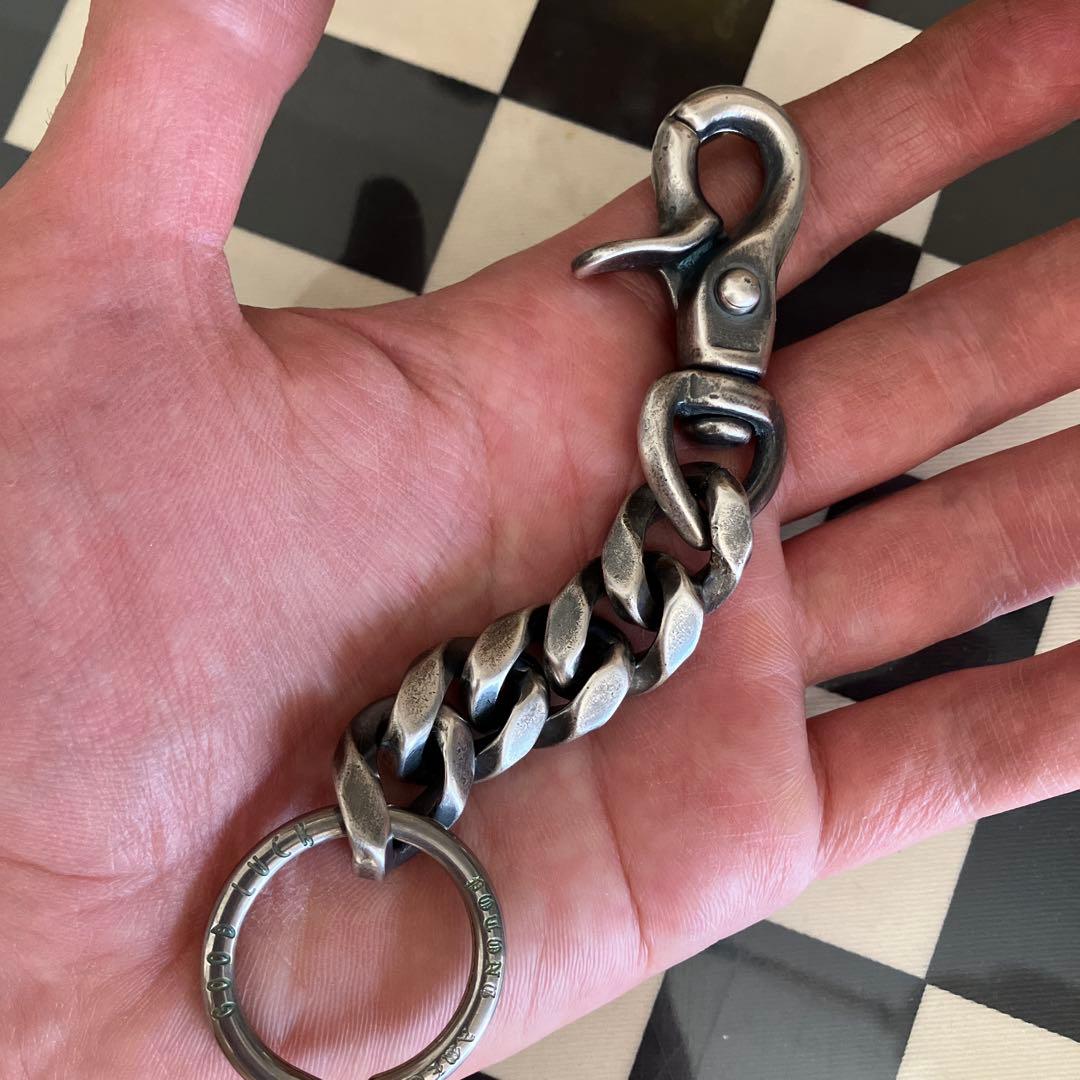 ブラス製　シルバー925メッキ　キーチェーン　新品未使用！二重キーリング付き