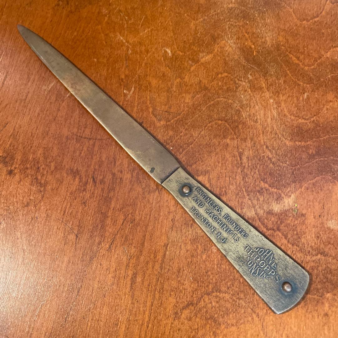 ヴィンテージ　ペーパーナイフ　USA ビンテージ　アンティーク　文鎮　真鍮