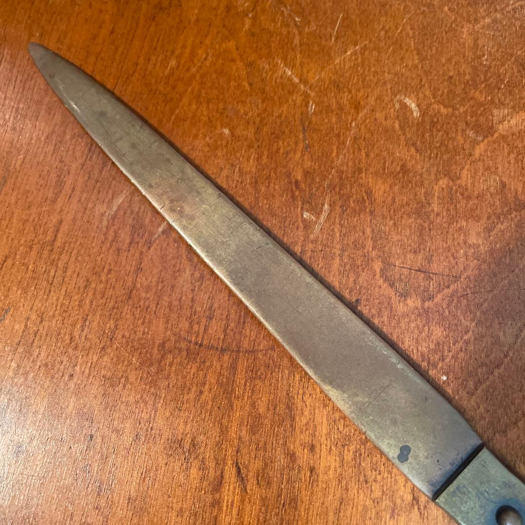 ヴィンテージ　ペーパーナイフ　USA ビンテージ　アンティーク　文鎮　真鍮