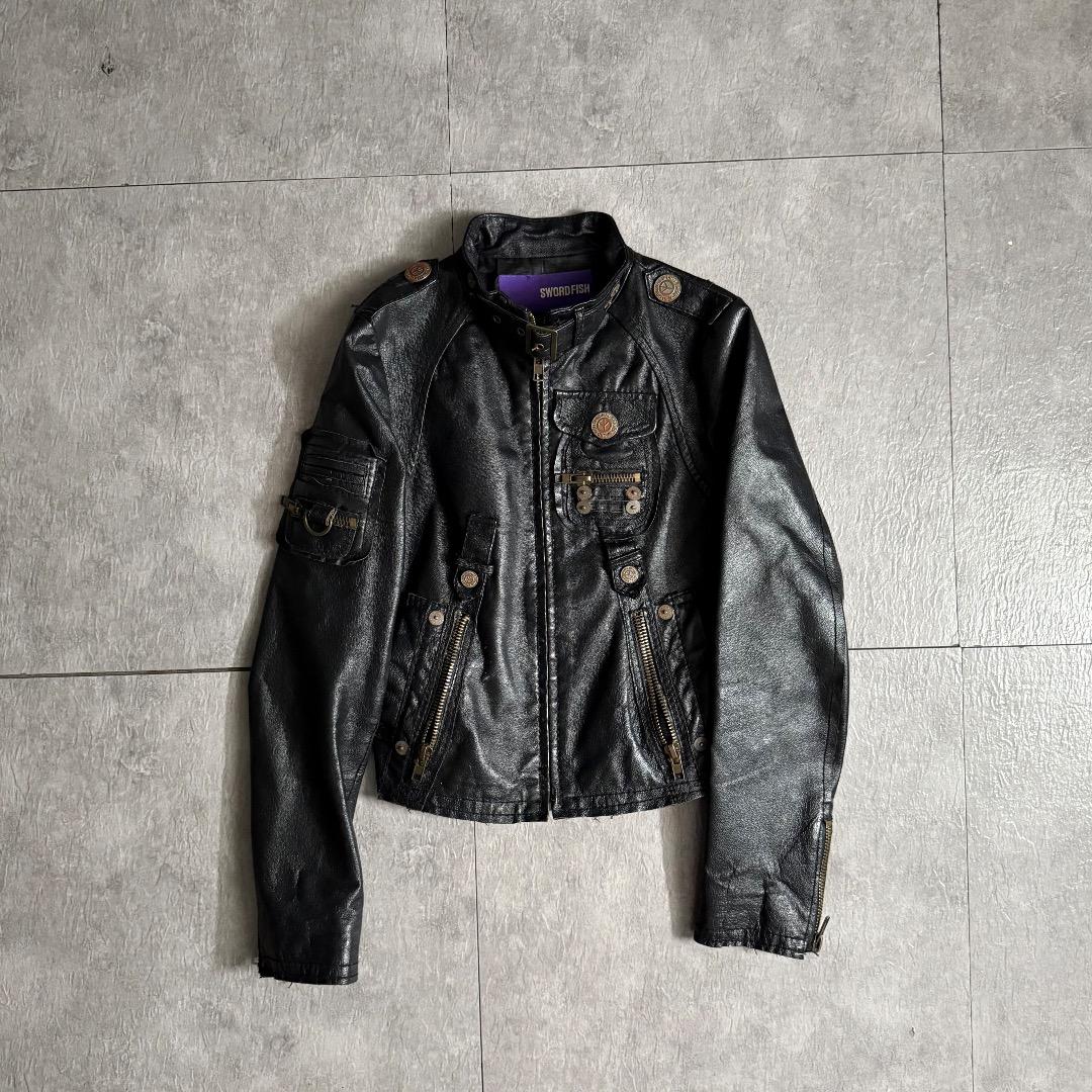 SWORDFISH シングルレザージャケット ギミック y2kグランジ 平成