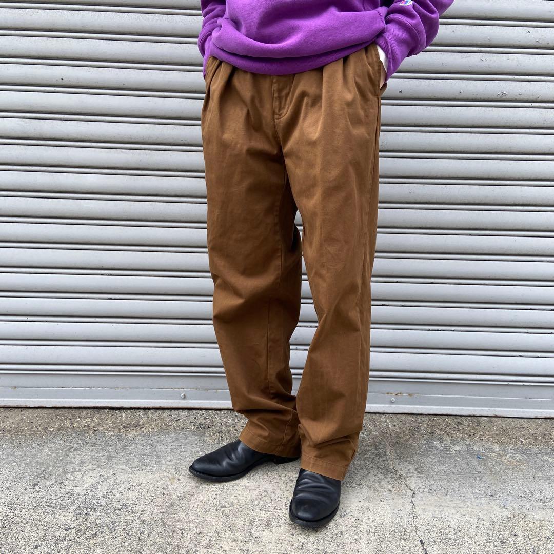 90s☆ラルフローレン☆ANDREW PANT☆ツータックチノパン☆茶系☆W34