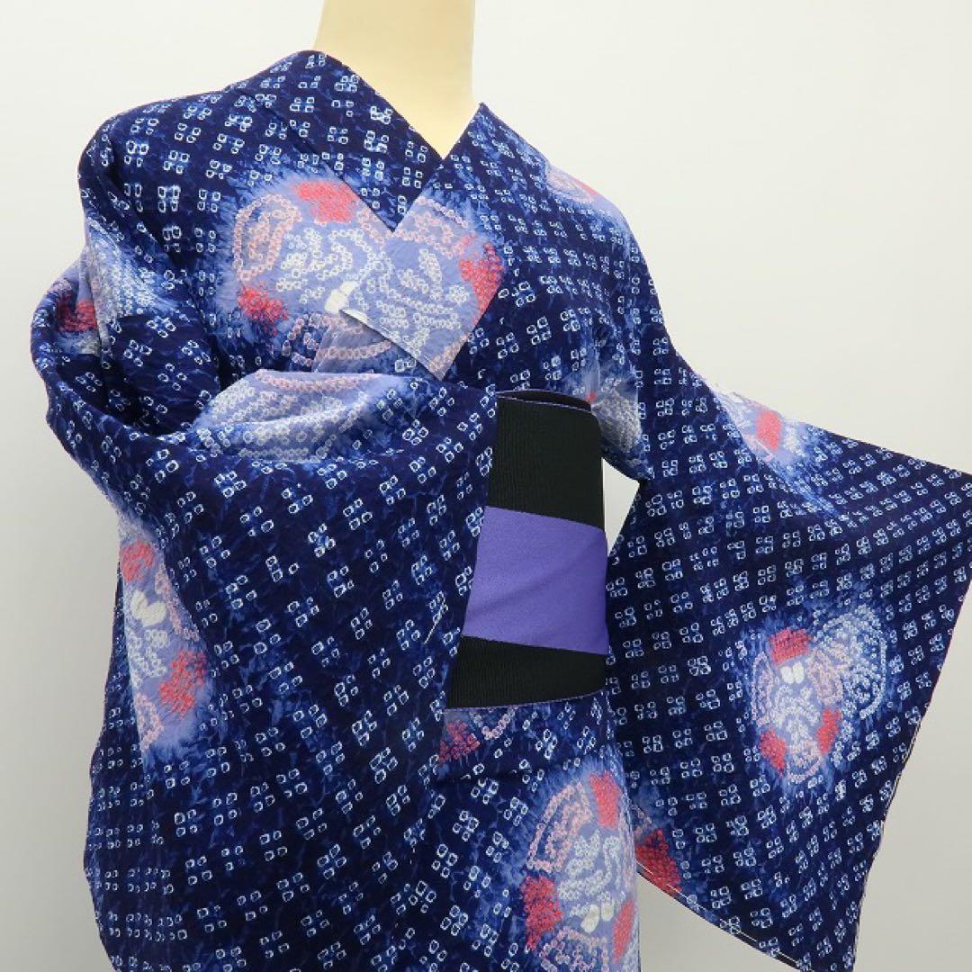 新品 有松鳴海絞り 洗える夏着物 高級浴衣 着物 A3353