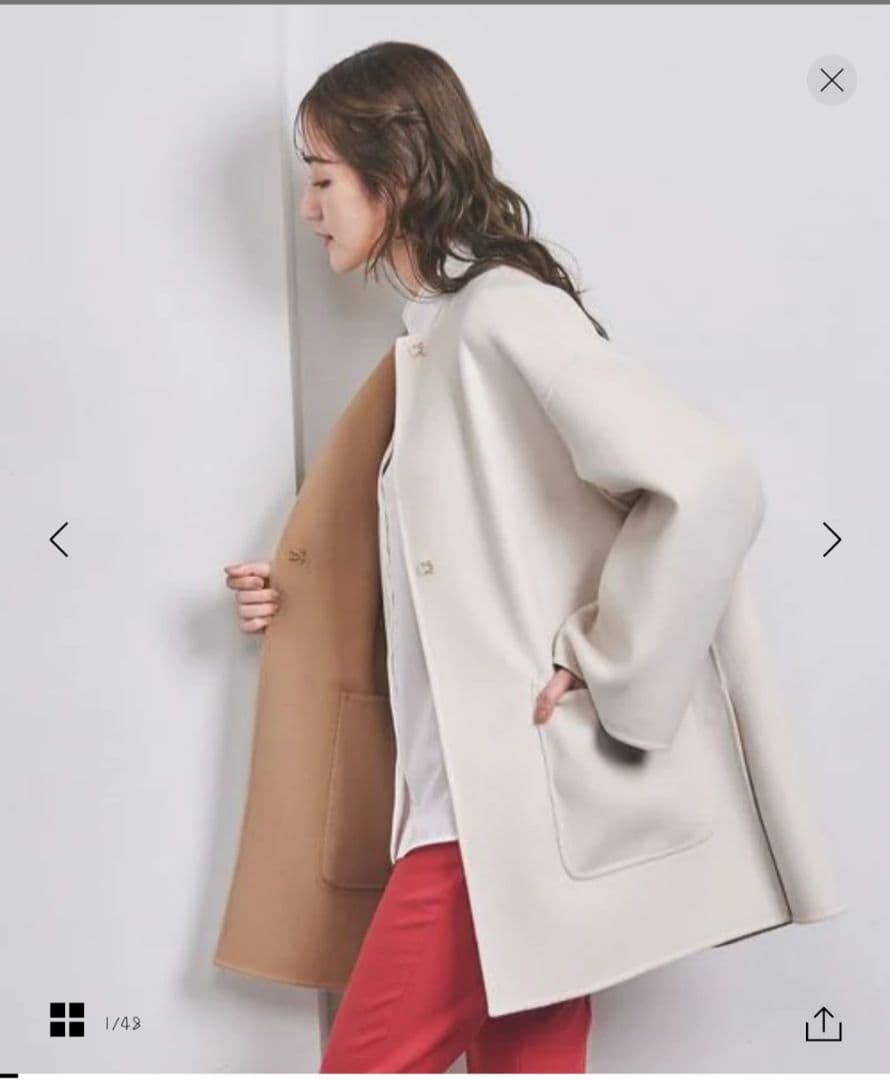 バイカラーリバーミドルコート☆36