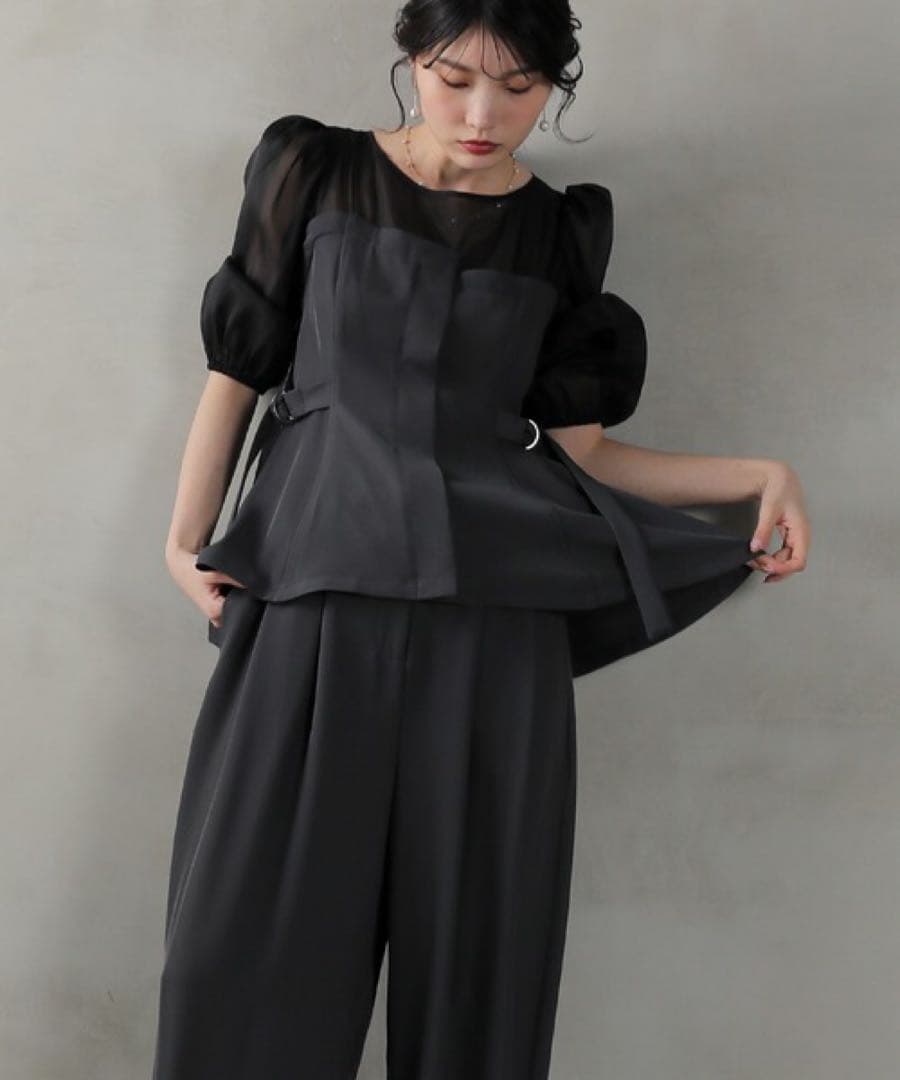 ＊美品＊kana ビスチェペプラムトップス パンツ セットアップ ドレス