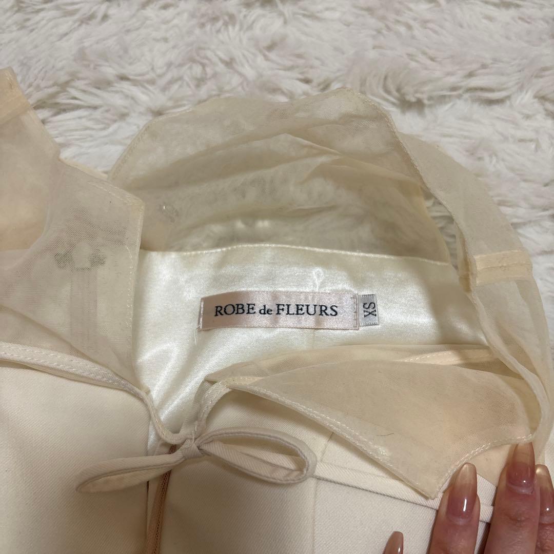 ROBE de FLEURS センターリボンシアーチュールフレアミニキャバドレス