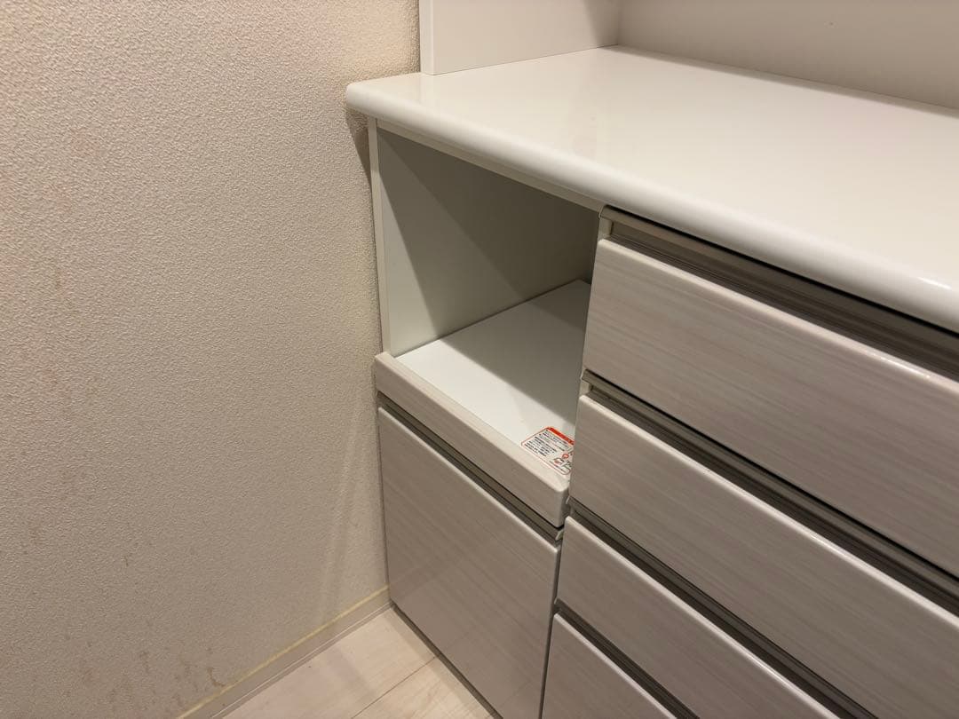 ホワイト木目調収納キャビネット　ニトリ　幅120