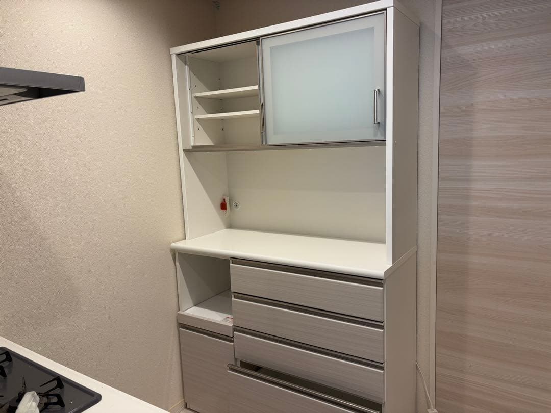 ホワイト木目調収納キャビネット　ニトリ　幅120