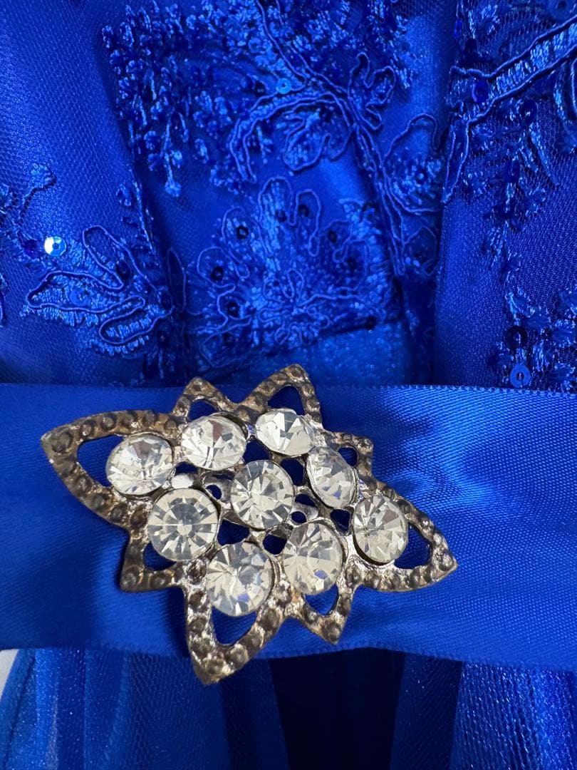 美品！青い鳥ドレスショップ子ども用ピアノ発表会ドレス青色