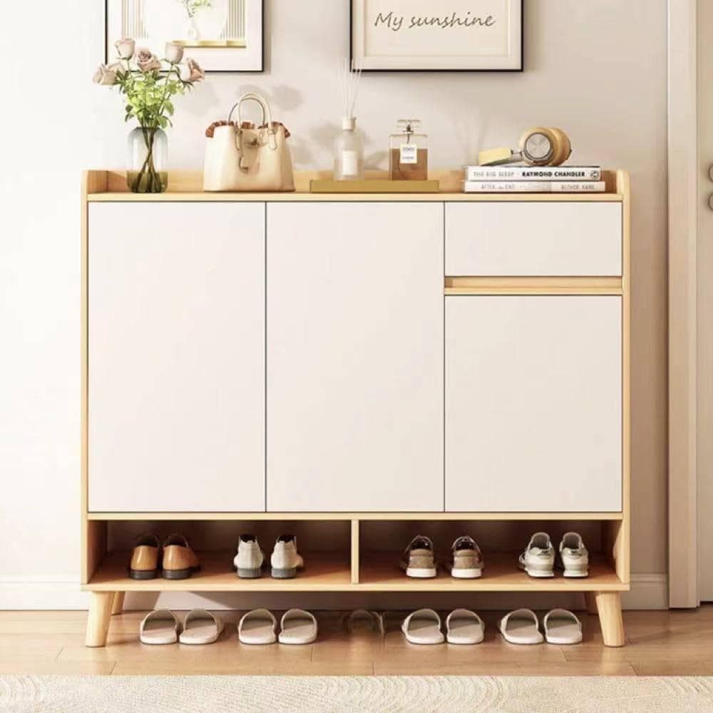 ⭐新品⭐下駄箱 シューズボックス 収納キャビネット 木製 棚 大容量 ホワイト