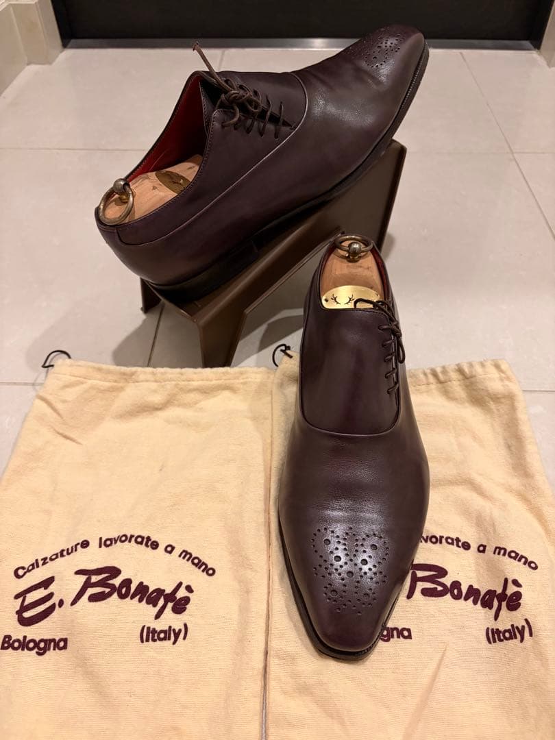 r*a様 【美品】エンツォ ボナフェ サイドレース レザーシューズ サイズ8