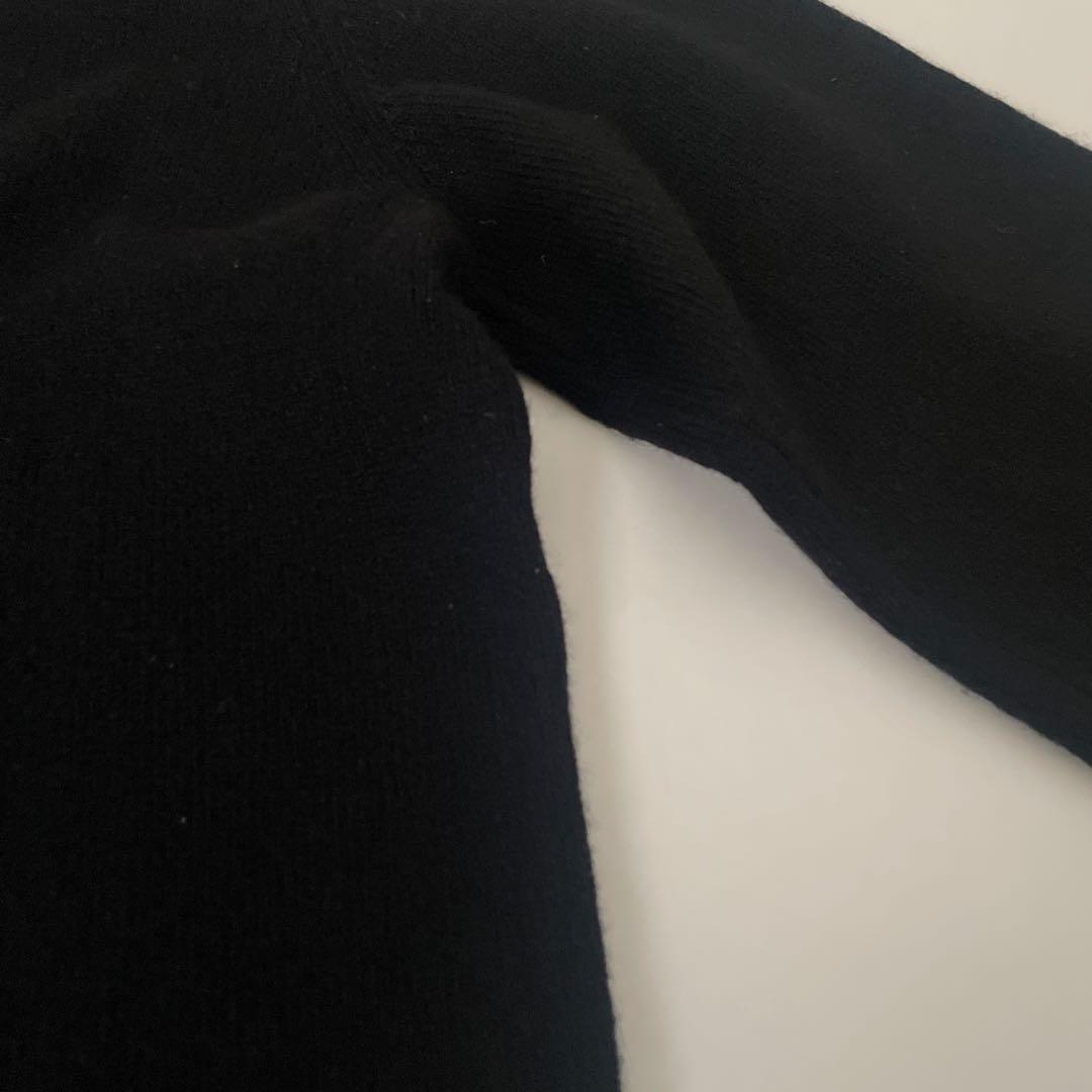 Ballantyn バランタインカシミヤ 黒 金ボタン カーディガン 40