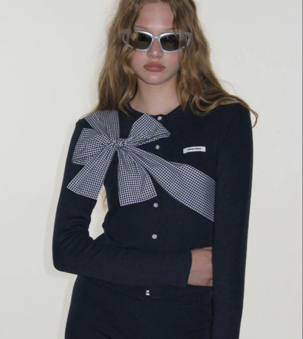 トップス CRANK Ribbon Tide Knit Cardigan