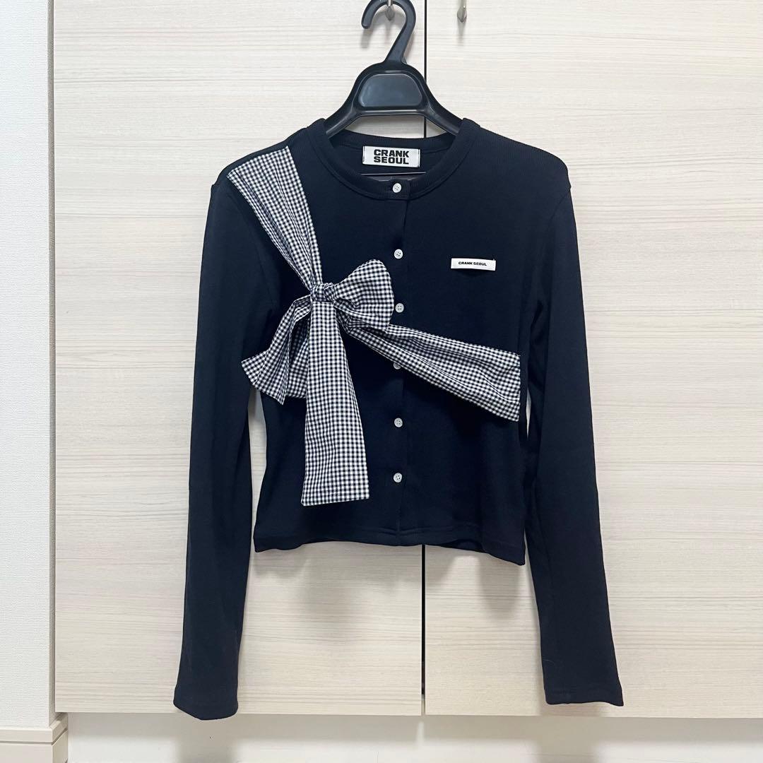 トップス CRANK Ribbon Tide Knit Cardigan