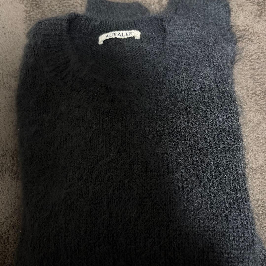 AURALEE BRUSHED SUPER KID MOHAIR KNIT 黒3