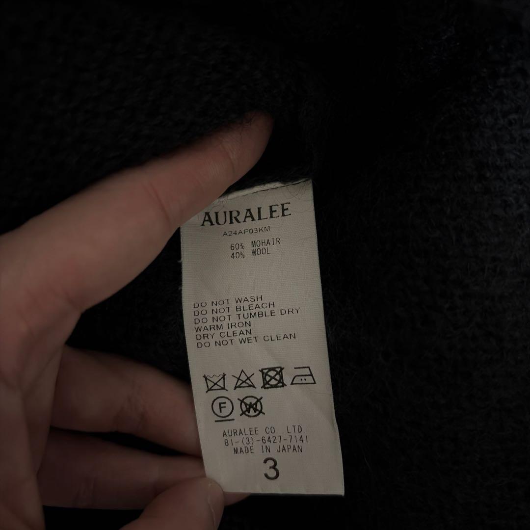 AURALEE BRUSHED SUPER KID MOHAIR KNIT 黒3