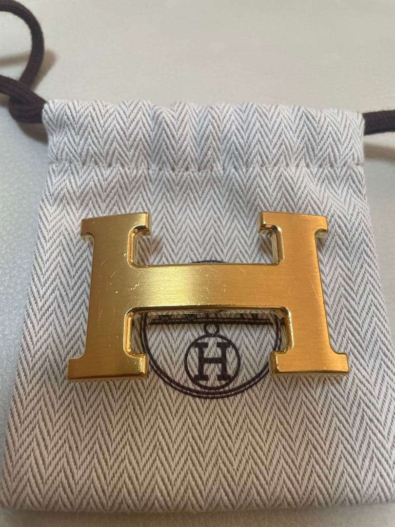 HERMES エルメス H型ゴールド　バックル リバーシブル　ベルト　85