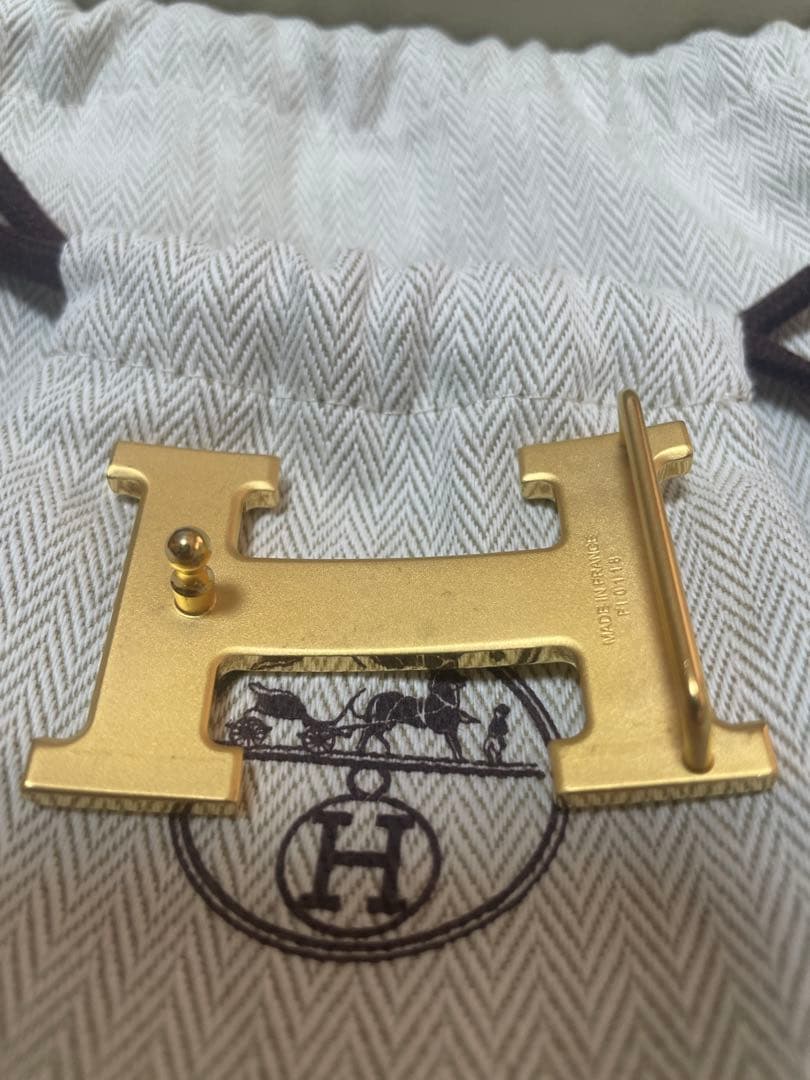 HERMES エルメス H型ゴールド　バックル リバーシブル　ベルト　85
