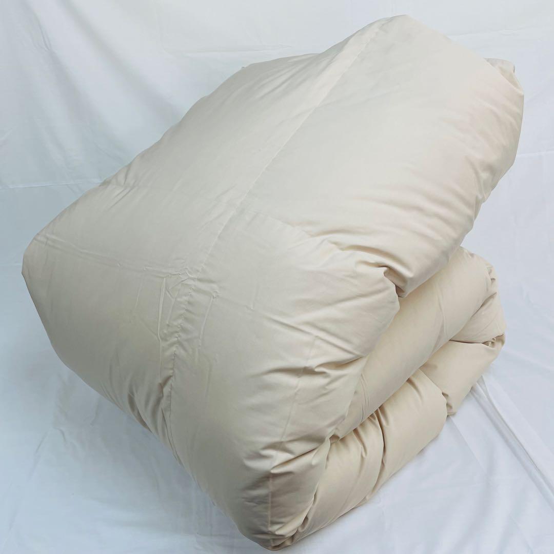 福田雄徳カゴ 羽毛布団　ダブル　サンドベージュ×4枚,クイーン 白 ×1枚