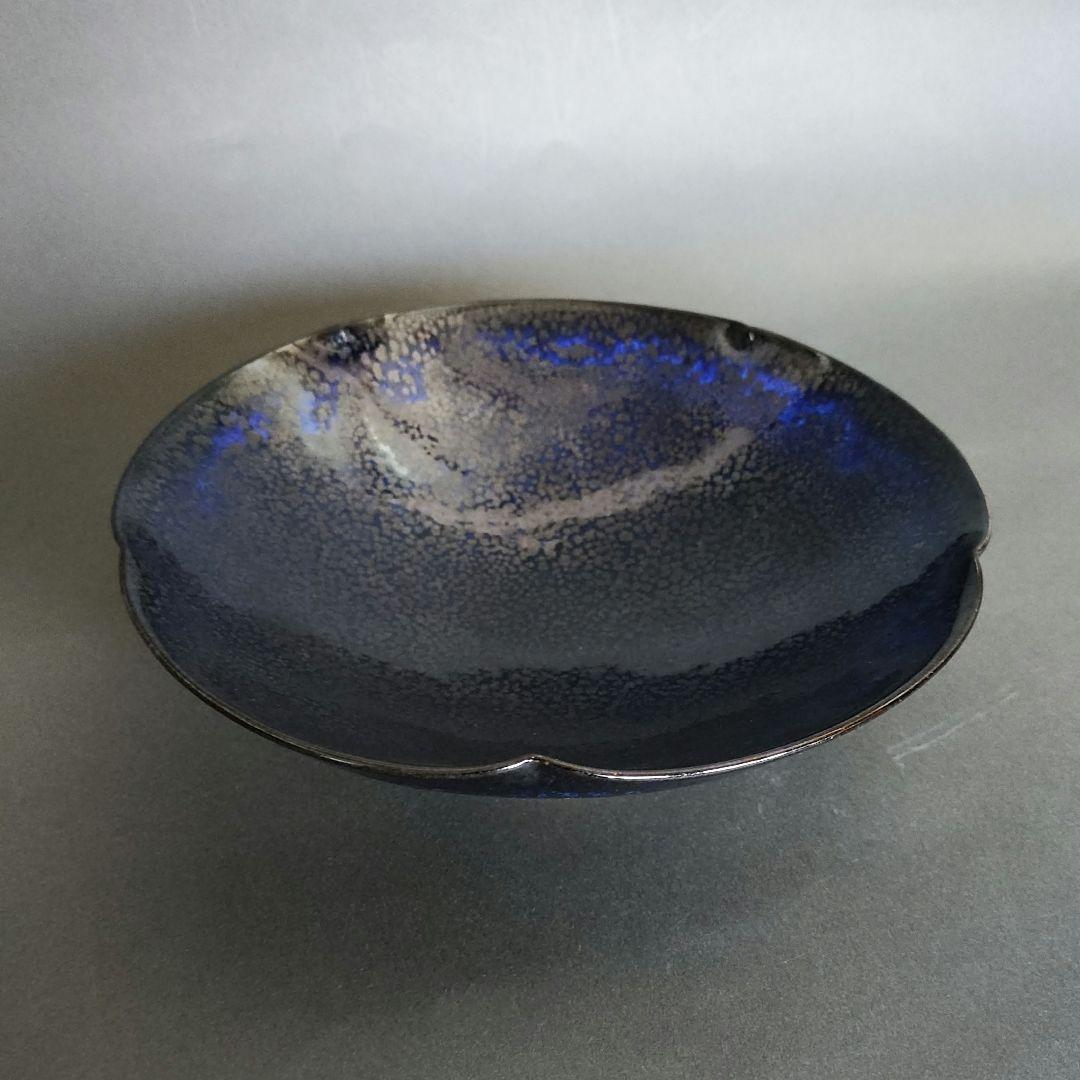 鎌田幸二　油滴翠青天目輪花鉢　天目