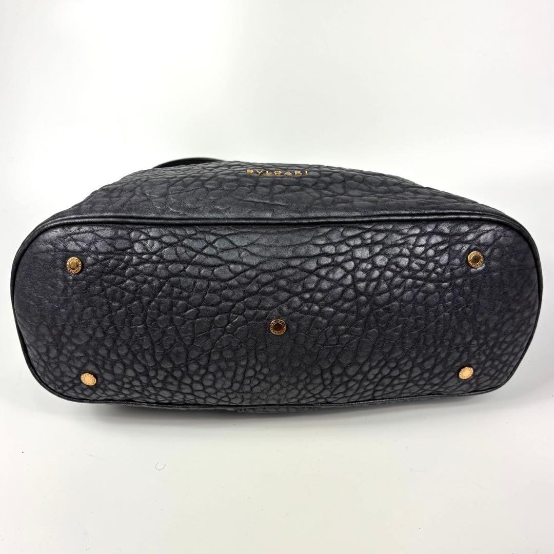 極美品　ブルガリ レオーニ ハンドバッグ ライオン シボ革 カード有