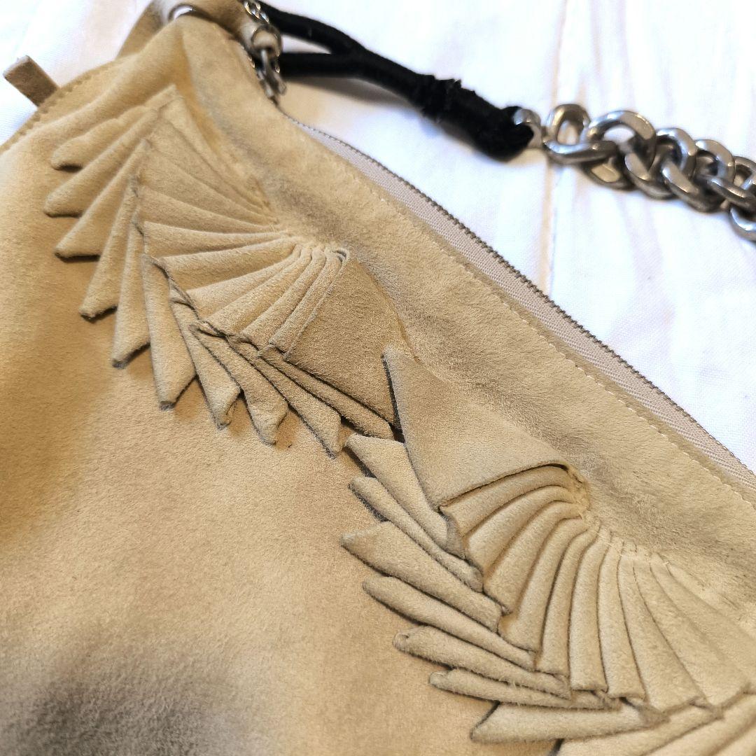 Chloe　クロエ　ベージュスエードバッグ　クローバーチャーム