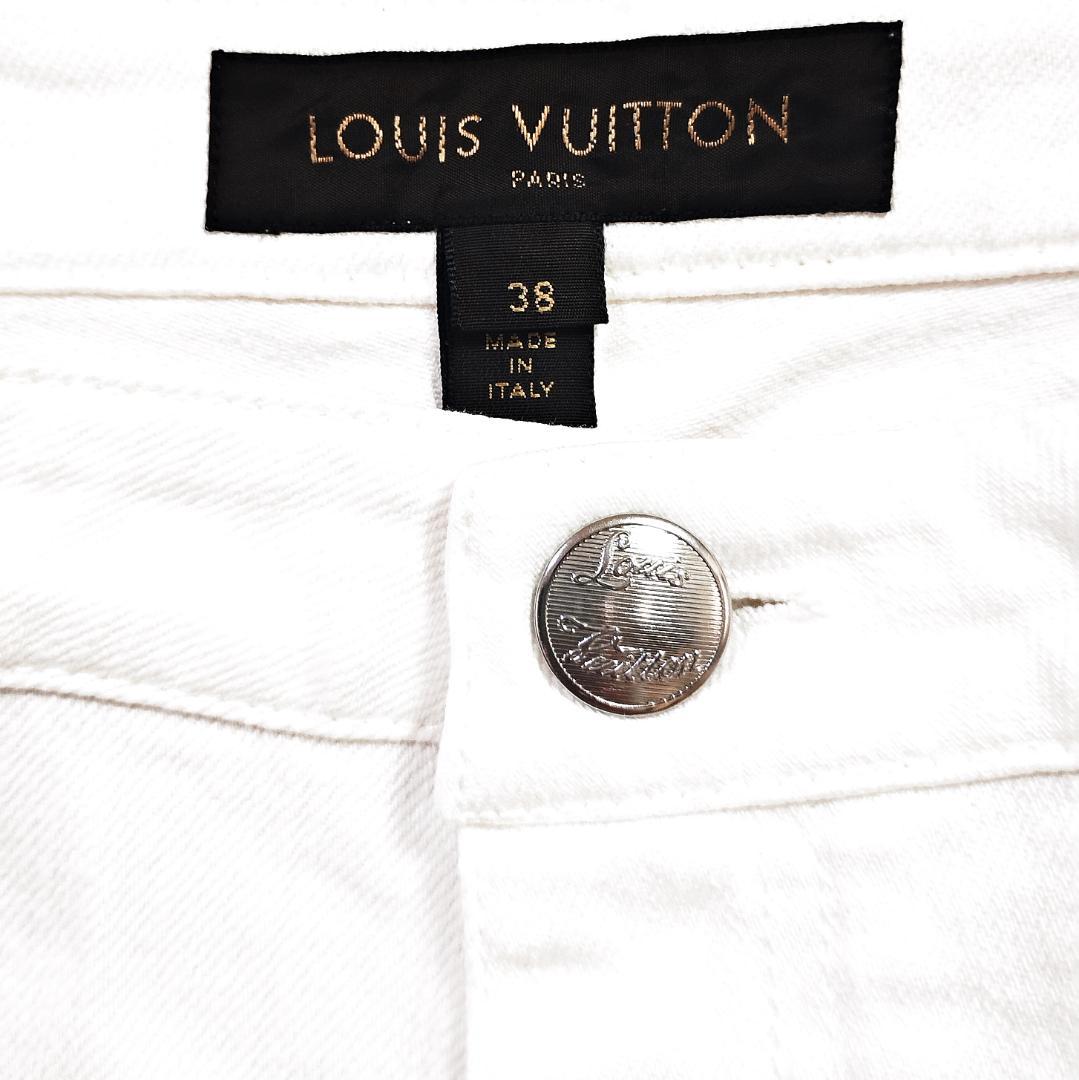 極美品 LOUIS VUITTON ヴィトンハーフパンツ ホワイト白ロゴ 38