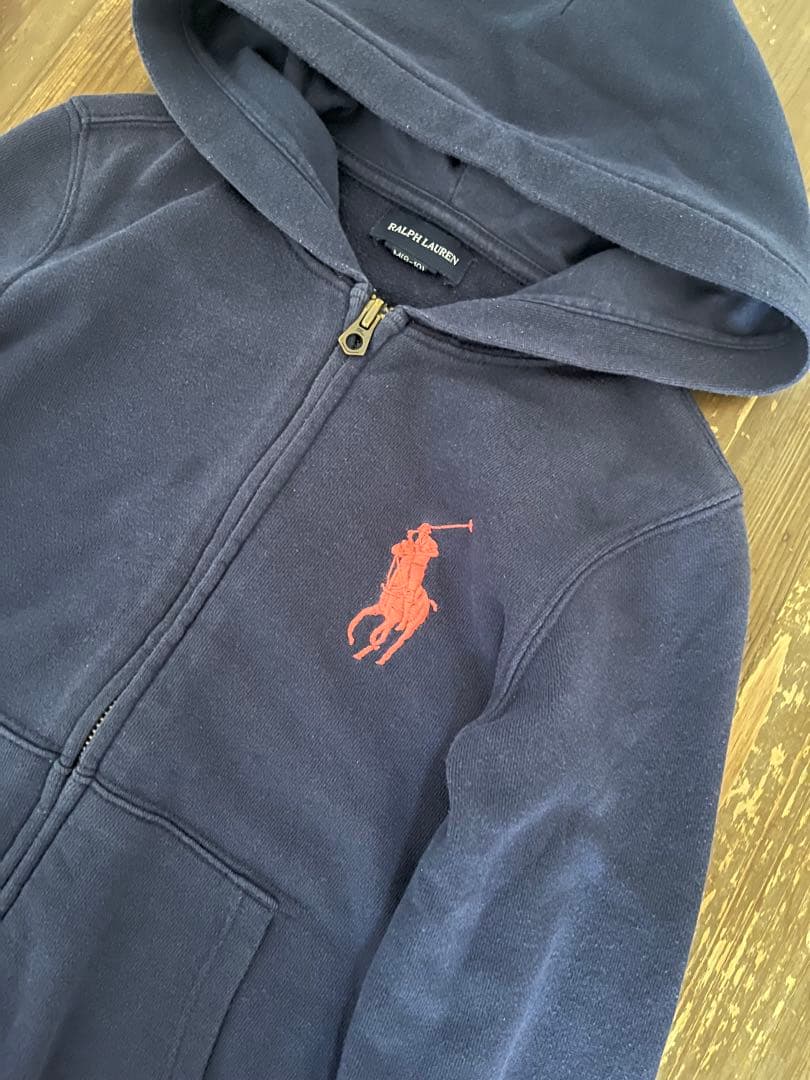 ラルフローレン　ビッグポニー　パーカー　　　刺繍入り　ネイビー