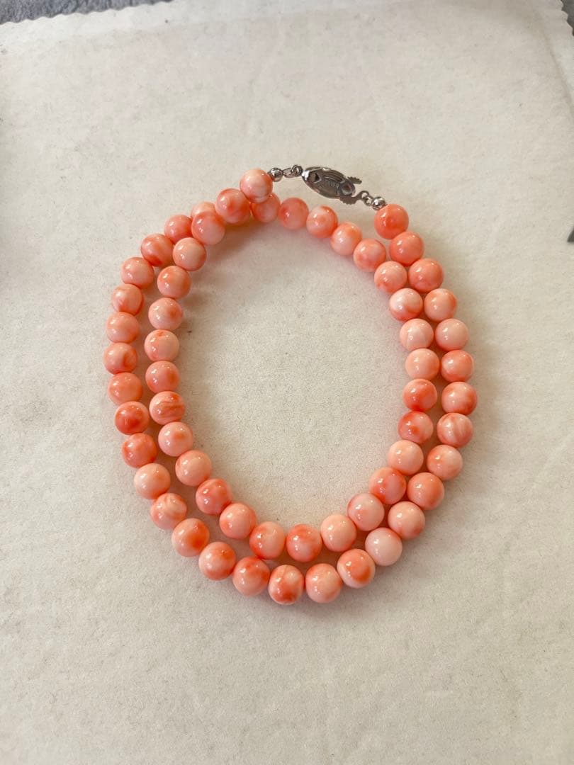珊瑚サンゴネックレス8.4mm、重约41.5g